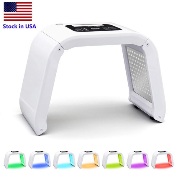 Stock aux États-Unis 7 couleurs LED PDT luminothérapie masque facial photon soins de rajeunissement de la peau beauté machine masque facial raffermissant traitement de l'acné élimination des rides