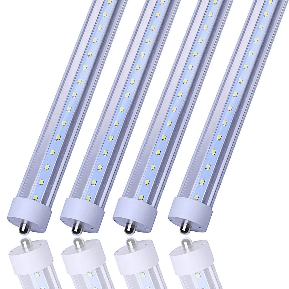 Lager i USA 8ft LED T8-rör 5000K White Single Pin FA8 LED-rör Ljus 45W 192LEDS HÖG LUMENS AC100-305V 12-PACK