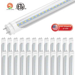 Stock en EE. UU. ETL Luces de tubo LED de 4 pies T8 18W 20W 22W SMD2835 Bombillas fluorescentes LED de 4 pies 1200 mm 85 V-265 V G13 Iluminación de iluminación para tienda Bi-pin tipo B Bombilla de doble extremo para garaje