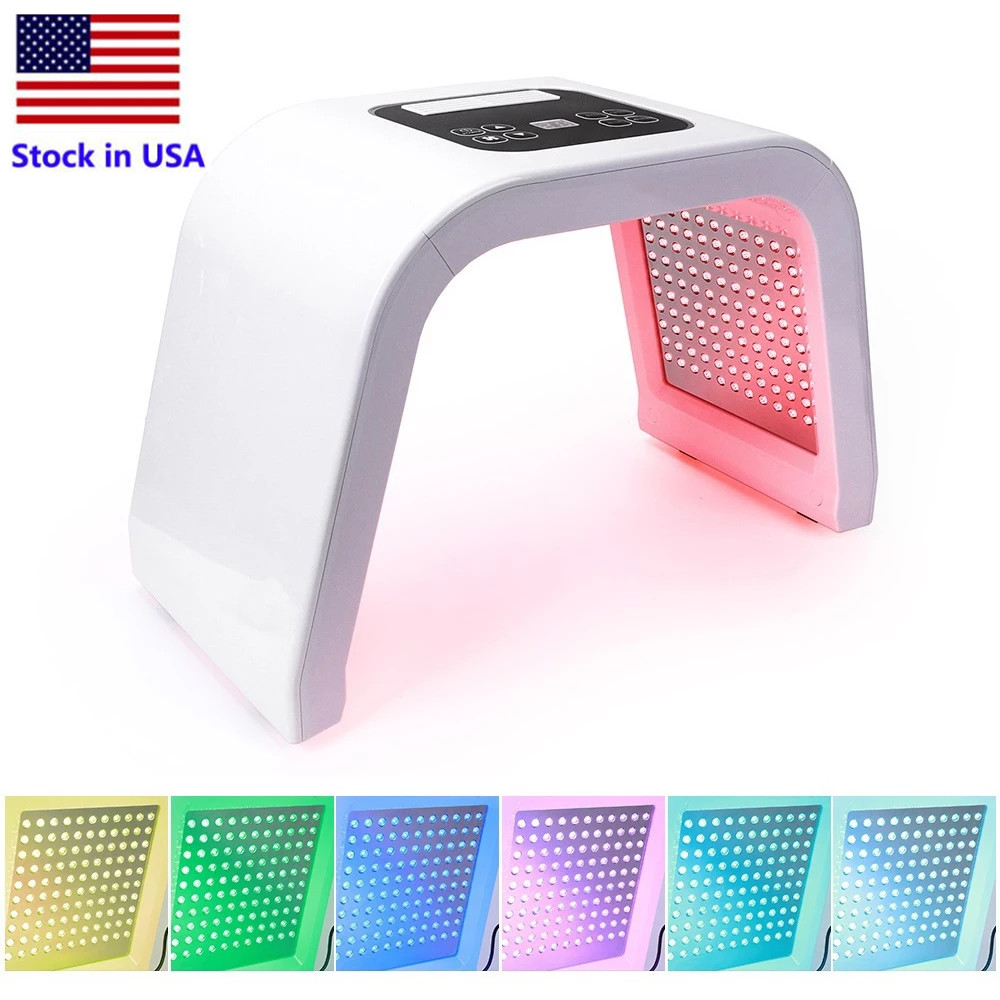 Stock aux États-Unis Le plus récent 7 couleurs PDF Masque Led Thérapie par la lumière du visage Appareil de rajeunissement de la peau Spa Anti-acné Anti-rides BeautyTreatment