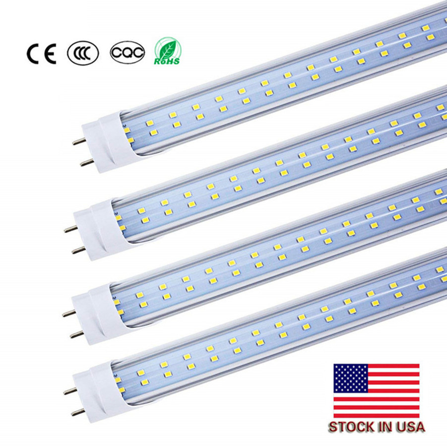 Stock in USA T8 G13 4ft Led Tube 1.2m Lights 22W 28W Cool White Led Fluorescent Tube Bulbs AC85-260V CE UL FCC ETL double end direct wire type B ballast bypass for shop