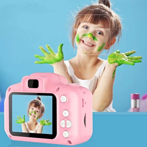 Stock enfants caméra enfants Mini appareil photo numérique mignon dessin animé caméra jouets pour cadeau d'anniversaire 2 pouces écran Cam prendre des photos