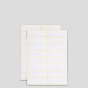 Stock multi-tailles étiquettes en papier blanc vierges autocollants d'imprimante par feuille rectangle étiquette manuscrite simple