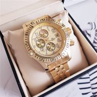 Stock NOUVELLES montres de luxe de la mode 44.5mm Ocean Racer A1338012 Cadran Noir VK Quartz Chronographe de travail des montres-bracelets en acier inoxydable