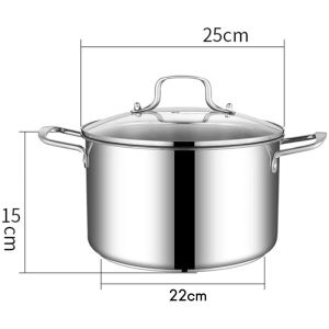 Pot d'alimentation avec couvercle de la maison professionnelle Pot vêtu de grade de qualité pour soupe, bouillon de bouillon, chili, casserole toute surface