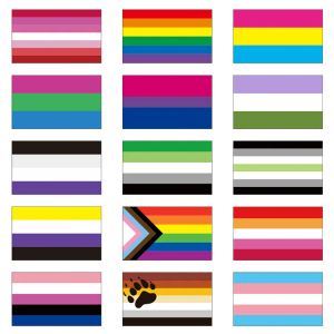 Stock Rainbow Flags 3x5 pieds drapeaux gays 90x150cm Rainbow Things Pride Bisexual lesbien Pansexuelle Banners LGBT ACCESSOIRES CPA4205