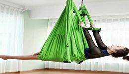 Stobled 6 manijas de fitness tafetá nylon yoga hamaca inversión cinturones antigravity aéreo de alta resistencia swing hamac silla colgante7979616