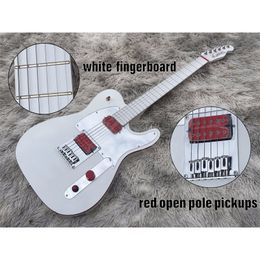 Stockage! Guitare électrique Blanche-Neige Blanc et guitare HH Postes à pole d'État rouges