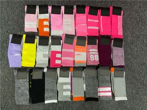 Bas Chaussettes Longues Avec Étiquettes Mode Sports Football Médias Corta Chaussette Haute Coton Rose Couleurs Jambières