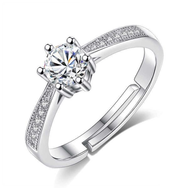 Venta de existencias, anillo de circón de alta calidad chapado en plata, joyería de boda a precio barato para mujer, anillo de moda de estilo clásico