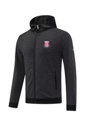Stoke City FC Herenjassen vrijetijdssportjas Herfst warme jas outdoor jogging sweatshirt met capuchon Casual sportjas shirt