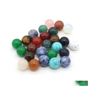 Steen 10 mm gepolijste losse Reiki Healing Chakra Natural Ball Bead Palm Quartz Mineral Crystals Tuimed Gemstones Handstuk Jiaminsto Dhagt