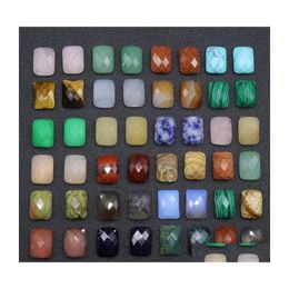 Pierre 12X16Mm Dos Plat Assorties Facettes Rec Lâche Cab Cabochons Perles Pour La Fabrication De Bijoux En Gros Drop Delivery Dhjar