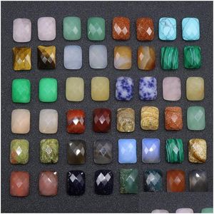 Pierre 12X16Mm Dos Plat Assorties Facettes Rec Lâche Cab Cabochons Perles Pour La Fabrication De Bijoux En Gros Drop Delivery Dhgax