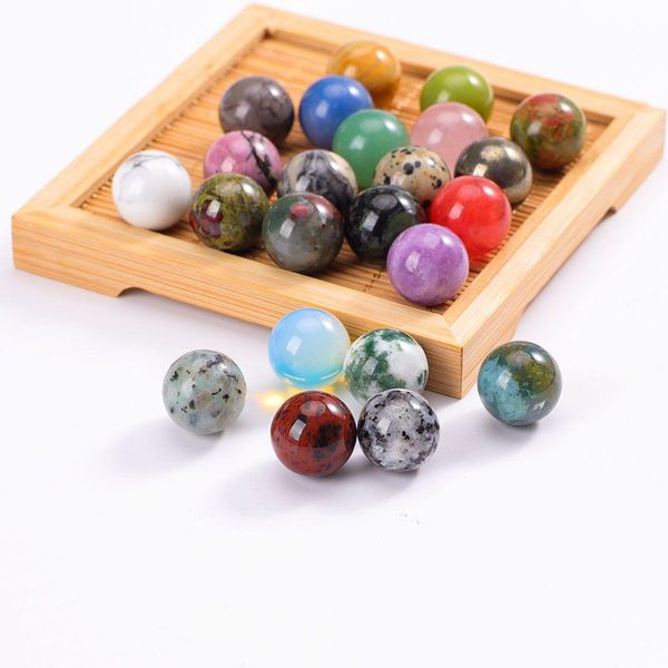 Piedra 16Mm Reiki Healing Chakra Natural Craft Ball Bead Cuarzo Mineral Cristales Piedras preciosas caídas Pieza de mano Decoración del hogar Dhgarden Dh4Zu