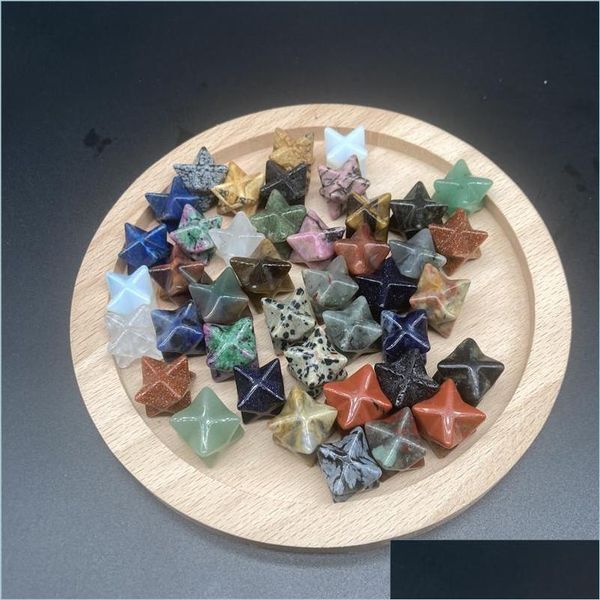 Pierre 1M Octogone Étoiles Forme Cristal Merkaba Pierre Naturelle Diy Bijoux Chakra Wiccan Reiki Guérison Énergie Protection Décoration Cadeau Dhbnj