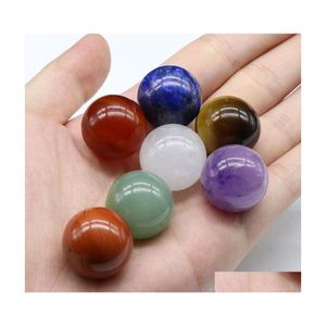 Pierre 20 mm perles naturelles en vrac améthyste quartz rose turquoise agate 7chakra bricolage boule ronde non poreuse yoga guides de guérison goutte livraison Dhi6G