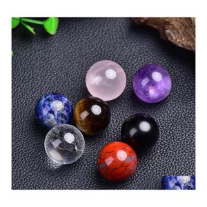 Pierre 20 mm perles naturelles en vrac ornements améthyste quartz rose turquoise agate 7chakra bricolage boule ronde non poreuse yoga guides de guérison D Dhdej