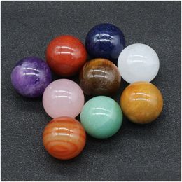 Steen 20 mm gepolijste losse Reiki Healing Chakra Natural Ball Bead Palm Quartz Minerale kristallen tuimelen Gemstones Handstuk Home Deco Dhzul