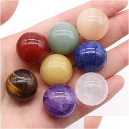 Stone 20Mm Reiki Healing Chakra Natural Craft Ball Bead Quartz Minerale Kristallen Tuimelde Edelstenen Handstuk Woondecoratie Accesso Dhw7P