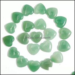 Pierre 20 mm petite aventurine verte coeur naturel poli guérison amour coeurs cristal artisanat pour la décoration intérieure livraison directe bijoux Dhe7L