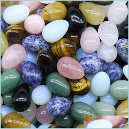 Steen 20 mmx30 mm Ei -vormige steen Natuurlijke genezing Crystal Mascot Mas Accessory Minerale Gemstone Reiki Home Decoratie Groothandel C3 Dr Dhdmg