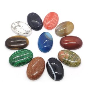 Steen 20X30Mm Crystal Oval Cabochon Losse Kralen Opaal Rozenkwarts Turquoise Stenen Gezicht Reiki Healing Ketting Ring Earrrings Sieraden Dhan0