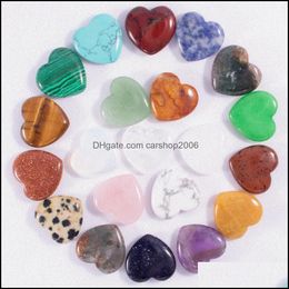 Steen 20x6 mm hartvormige natuurlijke rooskwarts edelsteen kristal genezing chakra reiki ambachtelijke speelgoed ornamenten drop levering 2021 juwelen dhoqn