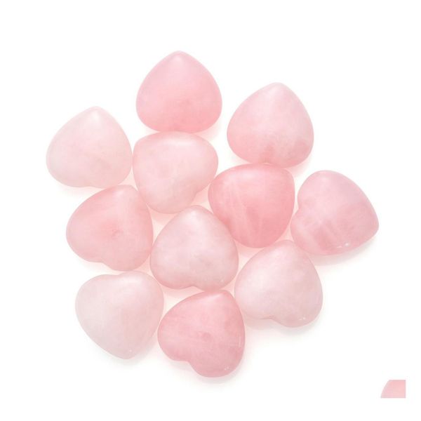 Pierre 25Mm Cristal Naturel Forme De Coeur Ornement Artisanat Mode Chakra Carré Aventurine Améthyste Rose Quartz Pierres Charme Pour Jewelr Dhzfm