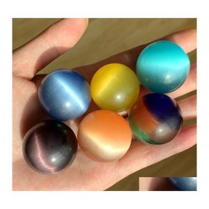 Steen 30 mm 7 chakra ronde katten oog kristal opaal ball moza￯ek ambacht cadeau yoga handspel geurgeurdecoratie drop levering sieraden dh9rb