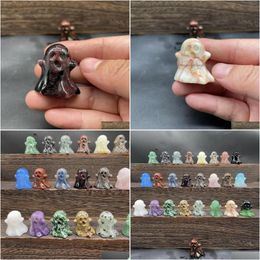 Pierre 3Cm Cristaux De Guérison Naturels Fantôme Statue Reiki Énergie Chakra Pierre Précieuse Quartz Animal Décoration De La Maison Drop Delivery Bijoux Dhxag