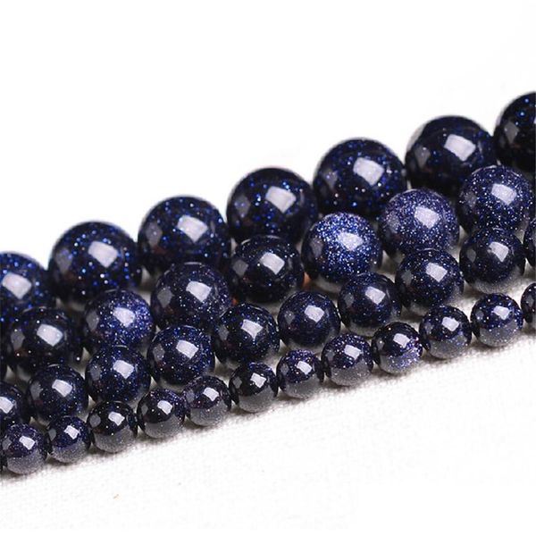 Piedra 4-12Mm Perles naturales Galaxy Beads Sitara Stars Blue Sand Sunstone suelta para la fabricación de joyas Drop Delivery 2021 Dhuit