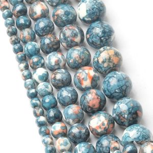 Steen 412 mm Natuurlijke donkerblauwe regenboogstenen Ronde Spacer Losse kralen voor ketting Bracelet Charmed Handgemaakte sieraden maken Dr. Dhgarden Dhpft