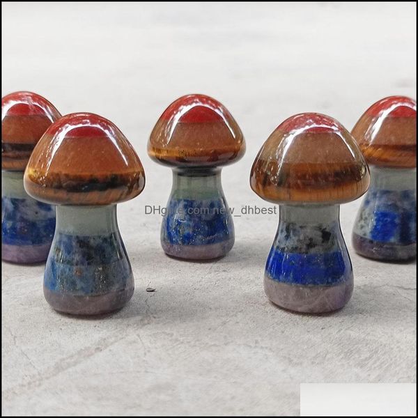 Pierre 7 Chakra Rainbow Champignon Forme Reiki Pierre Naturelle Cristal Polissage Quartz Yoga Énergie Perle Guérison Décoration 3 Dhseller2010 Dhwnj