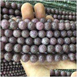 Steen 8 mm fctory prijs natuurlijke pruimenbloesem toermaline kralen lepidoliet ronde los voor sieraden maken 4 6 8 10 12mm diy dhbb2