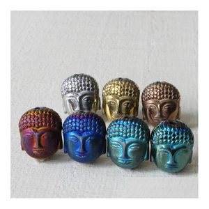 Pierre 8Mm Hématite Bouddha Strand Perles Pour Bracelets Guérison Spirituelle Lâche Diy Accessori Dhjv0