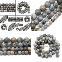 Steen 8 mm natuurlijke bamboe agata onyx ronde losse kralen voor sieraden maken 15,5 inch/streng pick maat 6/8/10/12 mm Diy armband druppel del dhxwh