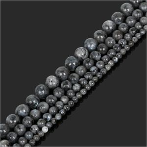 Pierre 8Mm naturel noir pierre de lune ronde perles en vrac bricolage boucle d'oreille bijoux Bracelet faisant 4 6 8 10Mm livraison directe 202 Ddu