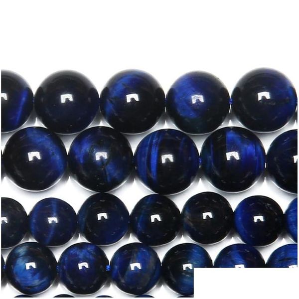 Pierre 8Mm Naturel Bleu Lapis Lazi Tiger Eye Agates Rondes Perles En Vrac 15 Brins 4 6 8 10 Mm Choisissez Taille Drop Delivery 202 Dhyqt