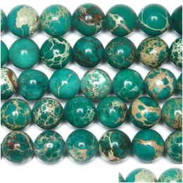 Pierre 8 mm naturel vert mer envoyé turquoises impérial jaspe perles rondes en vrac 6 8 10 12 mm taille au choix livraison directe bijoux Dhgarden Dh3Vc