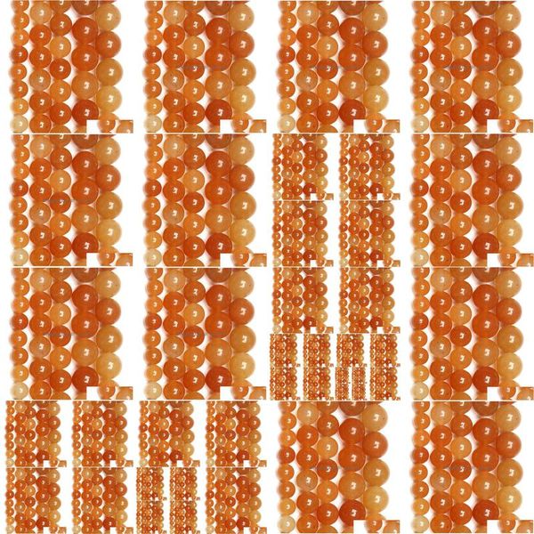 Pierre 8Mm Naturel Rouge Aventurine Perles En Vrac 15 Brins 4 6 8 10 Mm Choisissez La Taille Pour La Fabrication De Bijoux Drop Delivery Dhgarden Dh4Fu