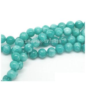 Pierre 8Mm En Gros 4 6 8 10 12Mm Naturel Bleu Amazonite Ronde Bijoux En Vrac Perles Agat 15 Diy Drop Delivery 202 Dhteh