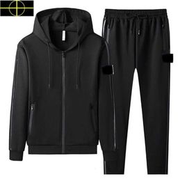Stone Brand Island Topquality Spring and Automn Mens 23SS Jacket Tracksuit Fashion Classic CP Vestes Solid Casual Sports Suit est Land Mens Two Piece Hooded Zipper T