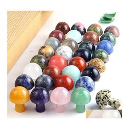 Steen display chakra genezing natuurlijke kristallen paddestoel opaal rozen kwarts turquoise energie ncing yoga bead ornamenten 20x15 mm druppel deliv dh7gd