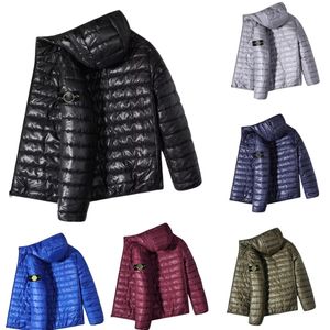 stone down jacket Veste rembourrée en coton pour hommes Veste en duvet mince Veste épaisse Veste de créateur automne-hiver Manteau d'automne à capuche avec fermeture éclair pour hommes et femmes