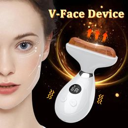 Stone Face Massager Vibration Electric Facial Guasha Board Bianstone Scraping V Rejuvenecimiento Red Light Therapy 240425
