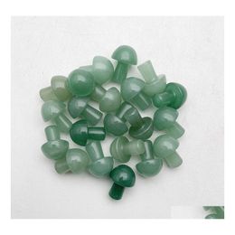 Pierre Vert Aventurine 20Mm Champignon Statue Sculpté Décoration Quartz Poli À La Main Guérison Reiki Bibelot Cadeau Chambre Plante Orna Luckyh Dhjwr