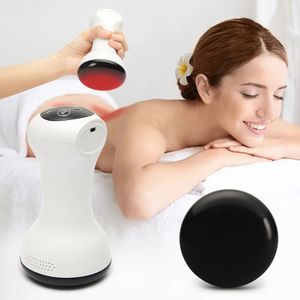 Stone Guasha Massager Electric Compress Heating Vibration for Body Natural Warming Moxibustion Instrument Skin Spa USB 231227