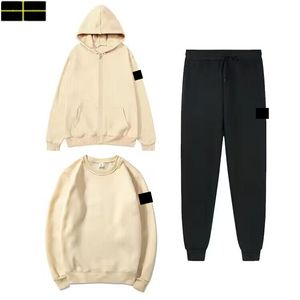 Stone Jacket Island 3Pices Men Femmes Femmes Casual Tracksuit Spring Autumn S Sents Color Couleur Sports Pantalon Sweat à capuche