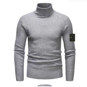 Steenjack 2023 Brand Heren Tops Autumn Slim Sweater Warm Autumn Turtleneck Sweater Black pullover Dames Katoenen gebreide trui jas